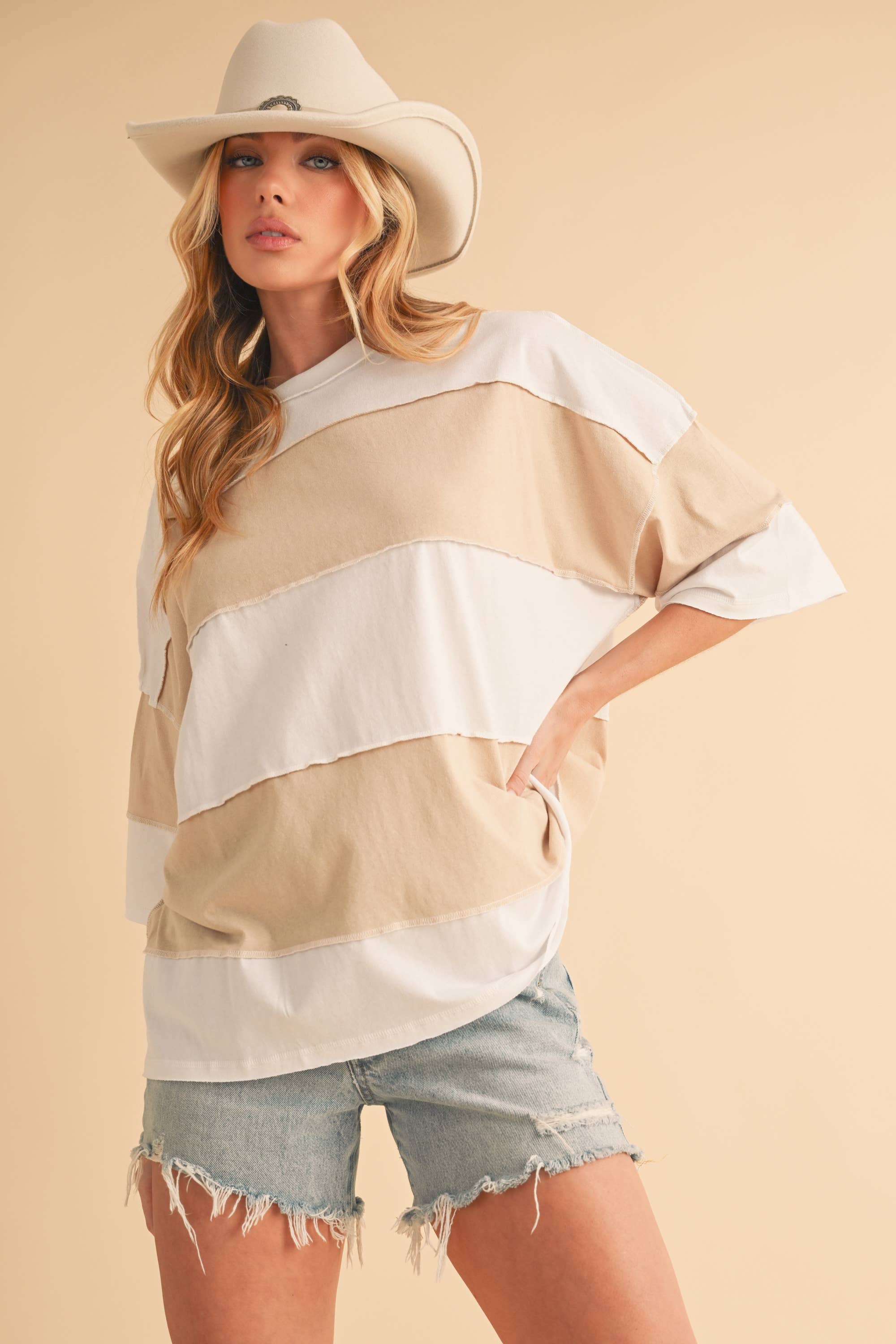 AEMI + CO - Wholesale Knit Top - Women's - 8417FN Polly Color Block Top22