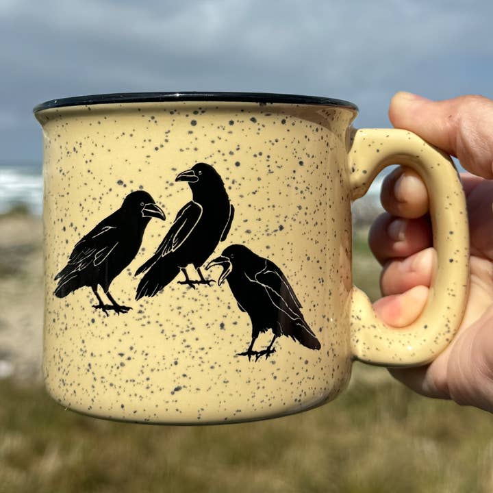 Raven's Chat 15oz Ceramic Campfire Mug for wholesale by Salty Raven Glassware