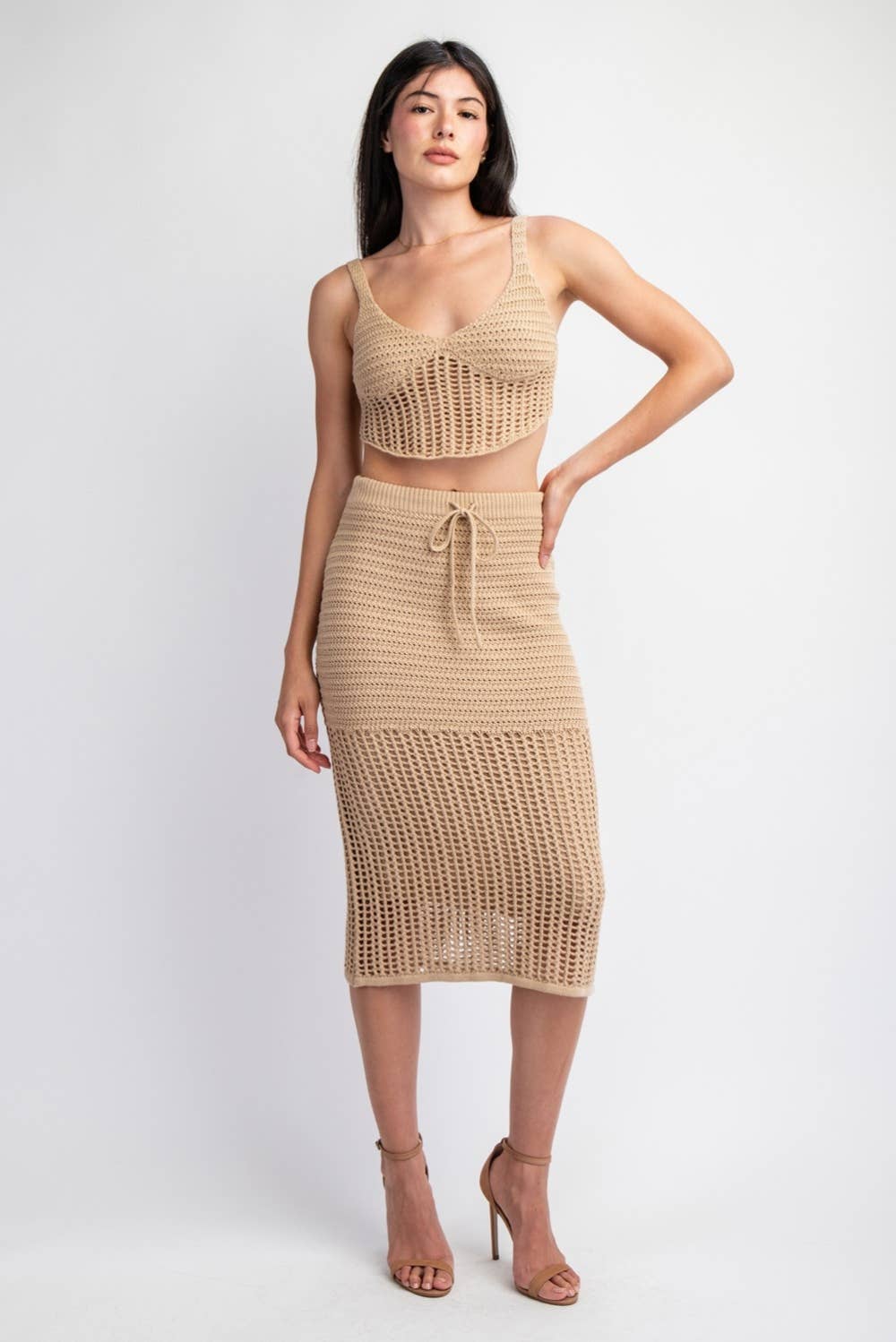 Edit by Nine - Vendita all'ingrosso Gonna - Donna - Gonna Midi all'Uncinetto Ts51957