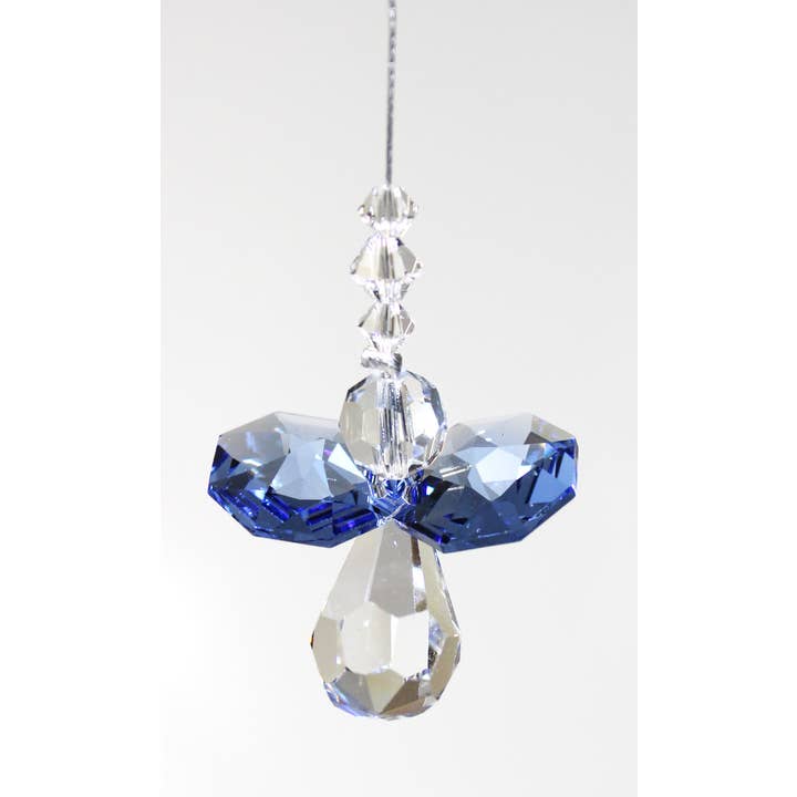 Silver Deer Crystal - Wholesale Suncatcher - Little Angel Suncatcher - Sapphire (7.5" including strand)