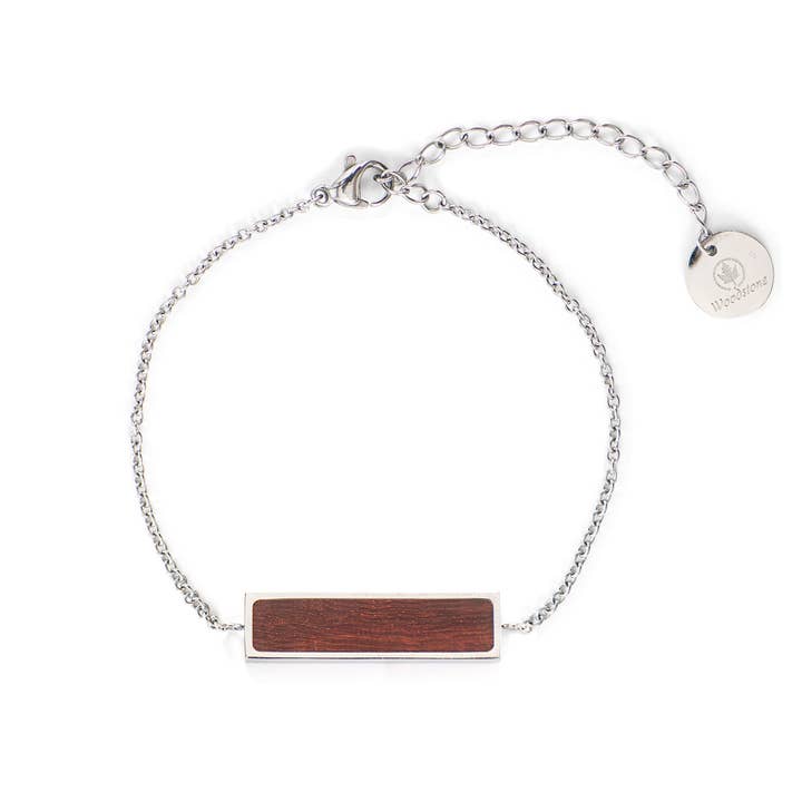 Harmony Rosewood - Silver Bracelet for wholesale by The Woodstone