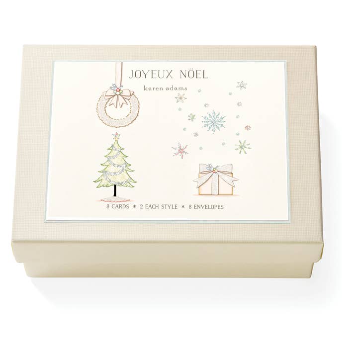 Joyeux Noel Note Card Box for wholesale by Karen Adams Designs