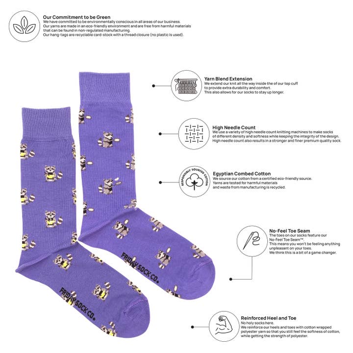 Friday Sock Co. - Wholesale Socks - Men's - Men's Raccoon Cooking Socks