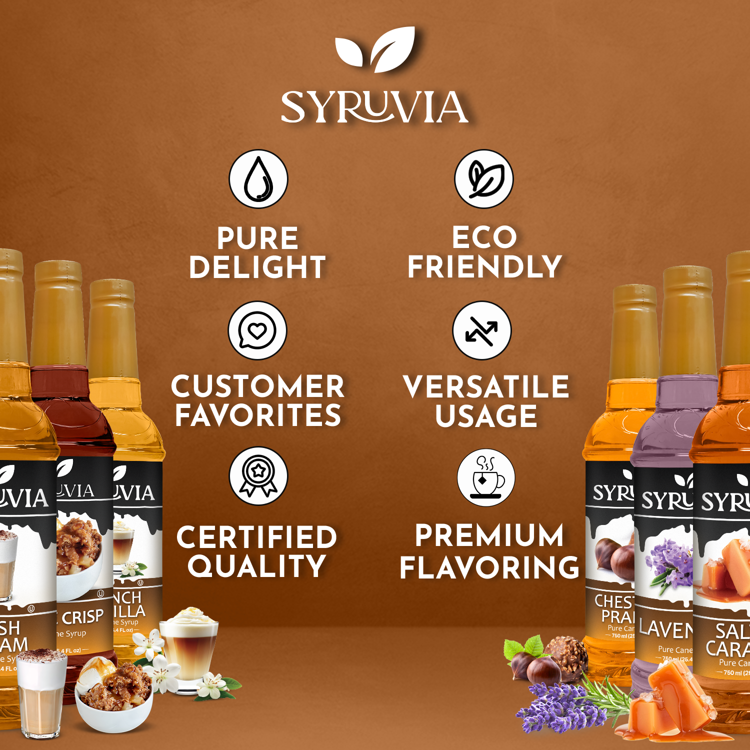 Syruvia - Vente Sirops aromatisés - Coffret Syruvia Mix - Édition Café Gourmet (6 Pack)3