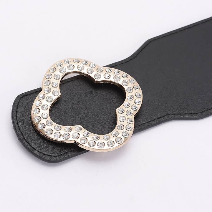 BK Faux Leather Metal metal Buckle Stretch Plus Size Belt for wholesale on Faire