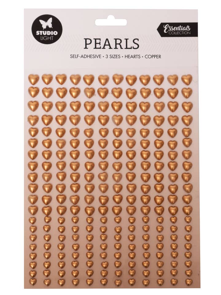 SL Self-Adhesive Pearls Copper Hearts Essentials 140x230x4mm 240 PC nr.05 for wholesale by Ecstasy Crafts Distributing