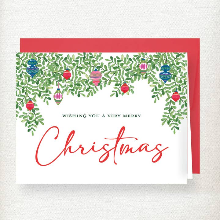 Ornament Garland Greeting Card for wholesale by Kramer Drive