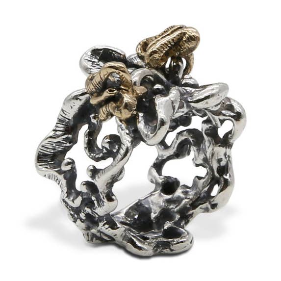 925 silverring med bronselement (AR053) för wholesale av Mandile Gioielli