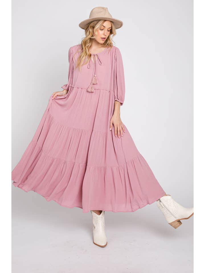 ELLEBORN – wholesale Klänning - Dam – Puff Sleeve Midi Klänning 3107D1