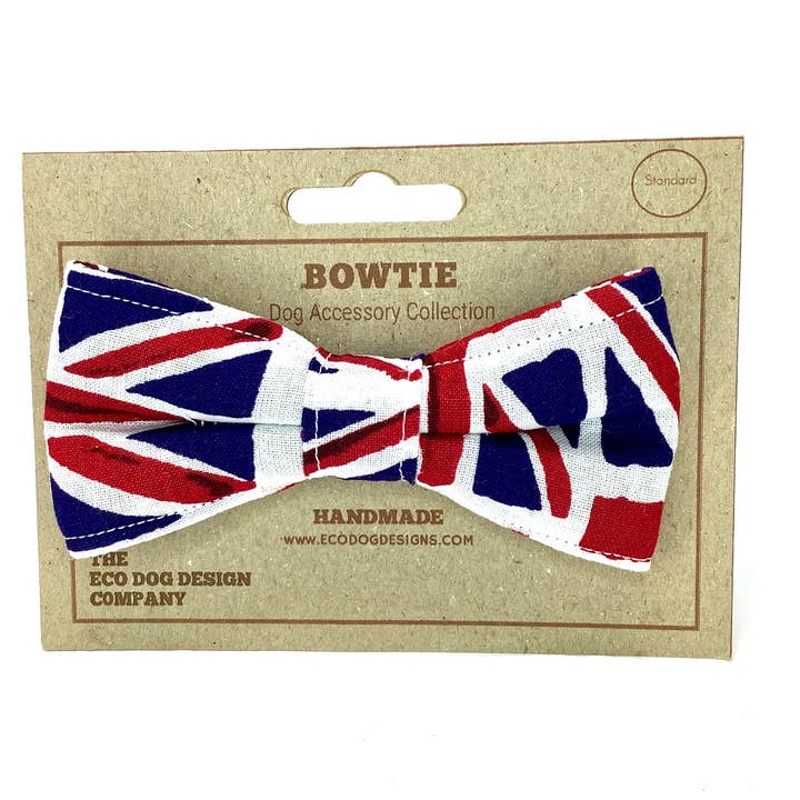 Union Jack Dog Bow Tie for wholesale by EcoDogDesigns
