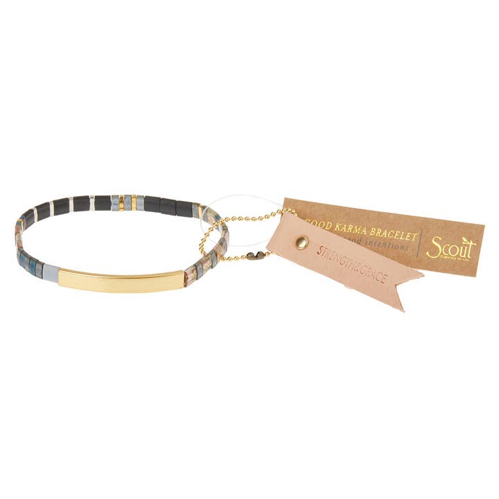 Good Karma Miyuki Bracelet | Strength & Grace - Gunmetal for wholesale by Scout Curated Wears