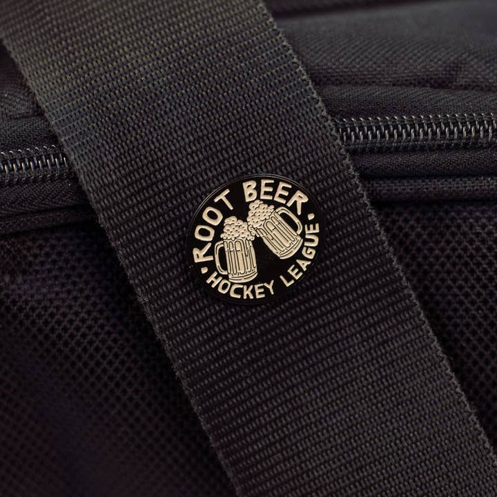 Iron+Steel Hockey - Wholesale Lapel Pin/Button - Root Beer Hockey League Pin1
