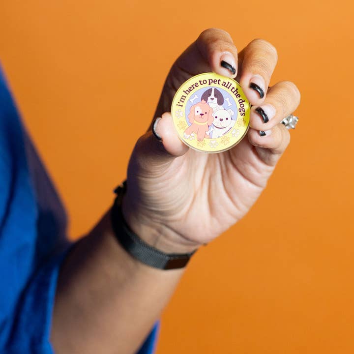 NatterDoodle - Wholesale Lapel Pin/Button - I’m Here to Pet All the Dogs Pin – Cute Dog Lover Gift Funny1