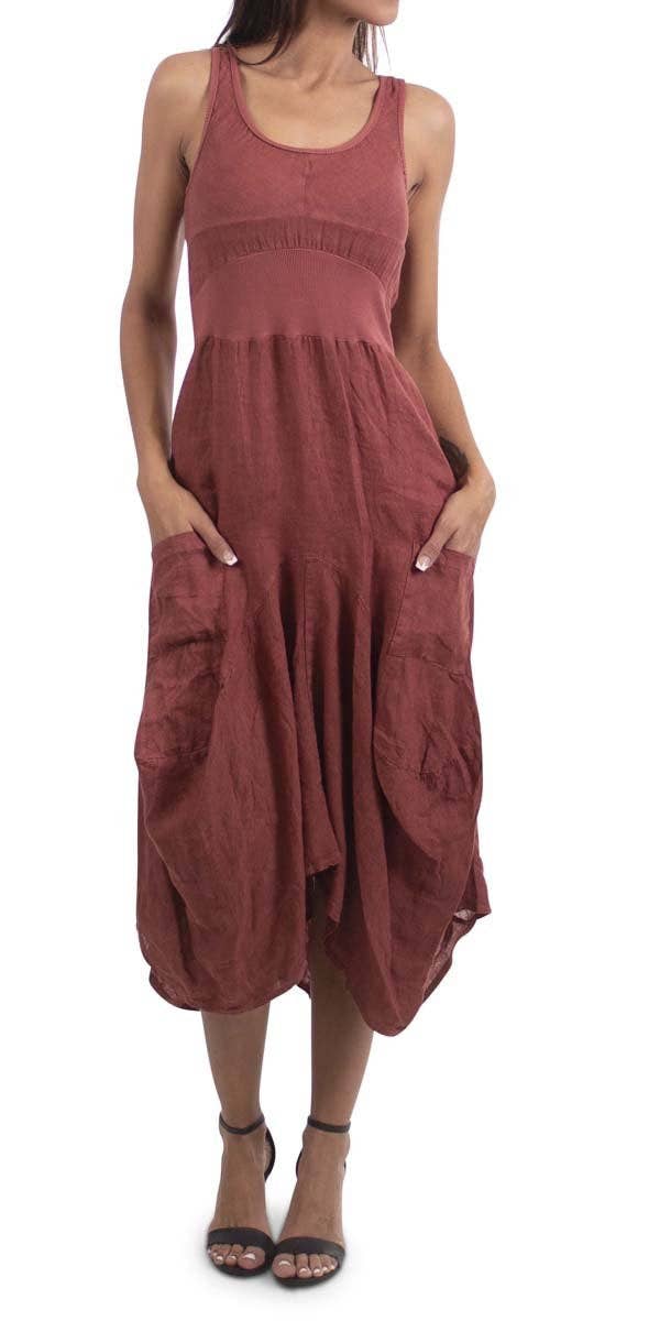 Gigi Moda - Wholesale Dress - Women's - Linen Sleeveless Dress2