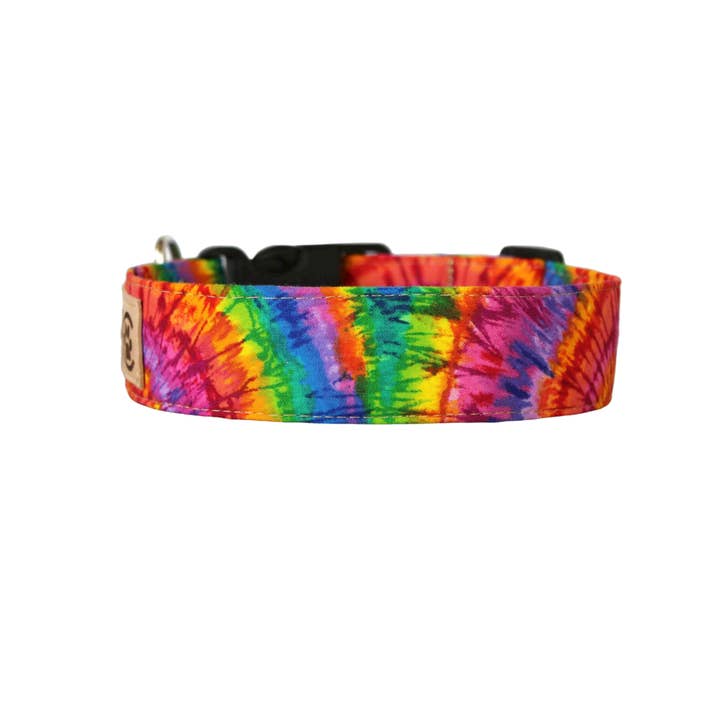 Rainbow tie dye dog collar - The Hayden for wholesale by Paper Chasing Collars Dog Accessories