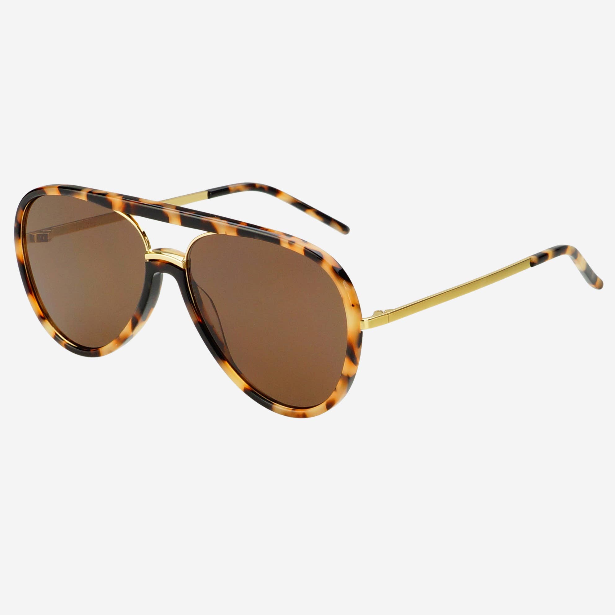 Tortue laiteuse/Marron Lunettes de soleil aviateur unisexes Shay (NEW)  en vente sur Faire3
