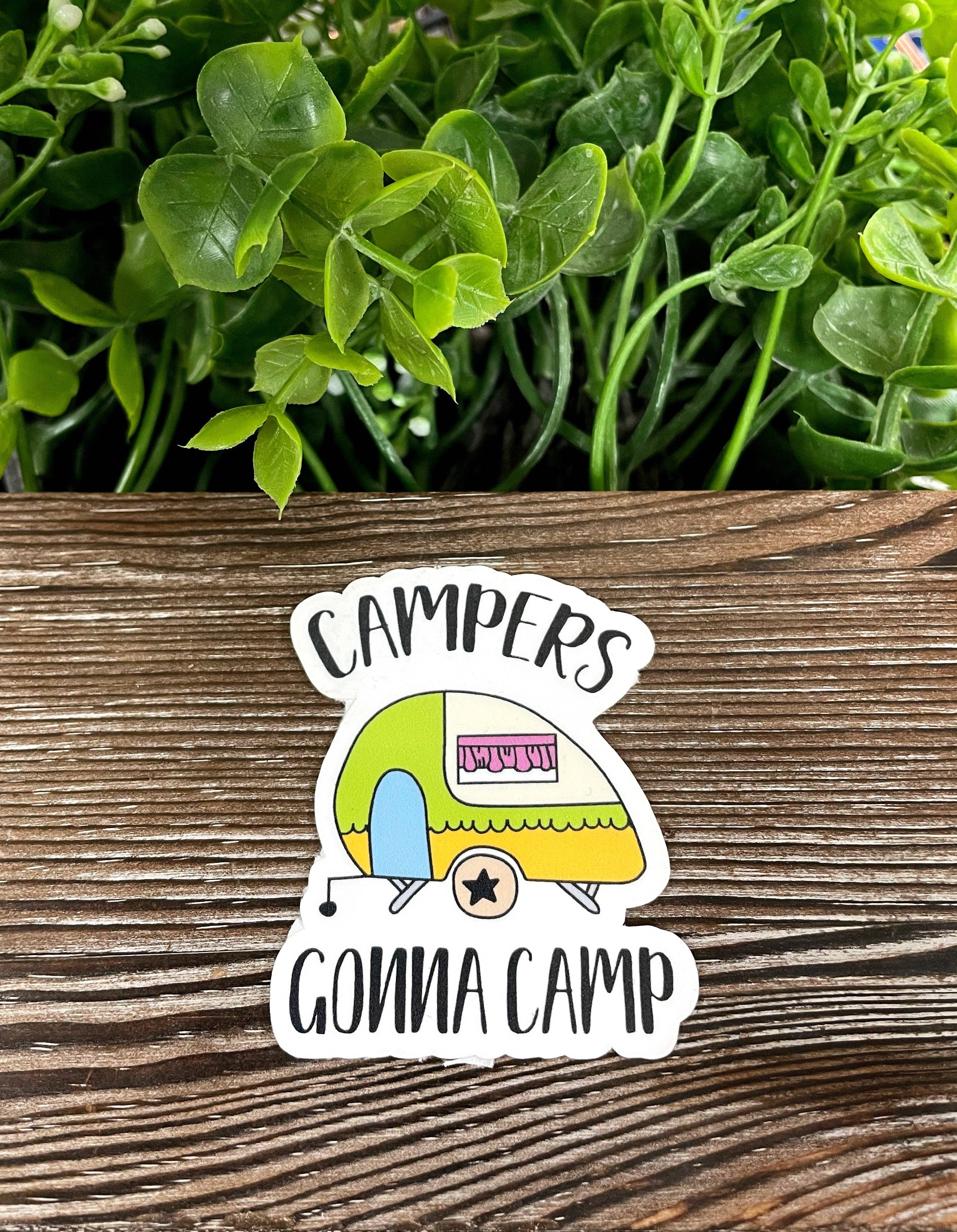 Handmade by Marlayna – wholesale Klistermärke – Campare Kommer Campa, Die Cut Vinylklistermärke, Boho Roligt, Vattentåligt, Utomhusliv Husbil |Klistermärke eller Magnet2