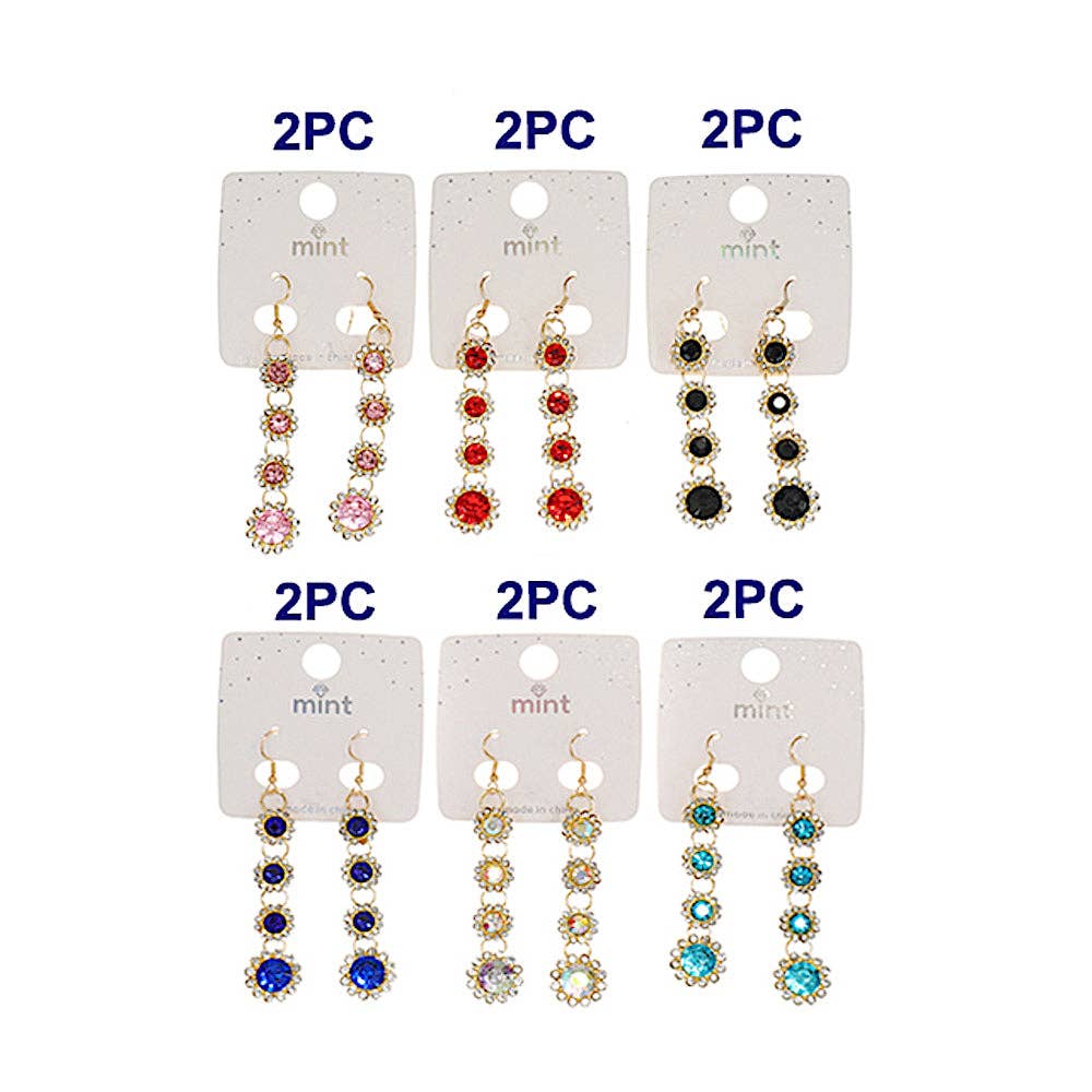 Atlas Fashion - Wholesale Dangle Earrings - Crystal Flower Cascade Earring1