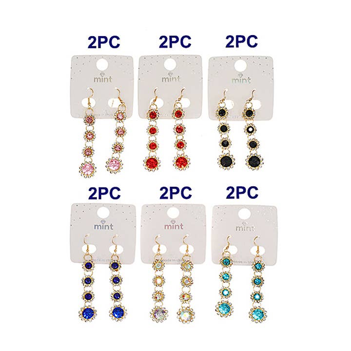 Atlas Fashion - Wholesale Dangle Earrings - Crystal Flower Cascade Earring1