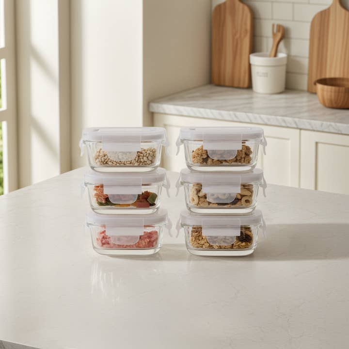 Genicook Product LLC - Wholesale Food Storage Container - Rectangular Mini Glass Container Set1