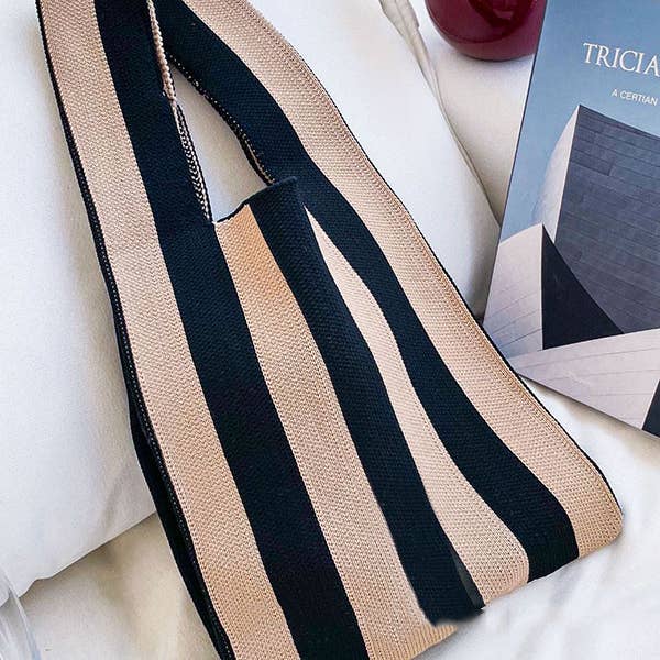 UZ Wholesale Store - Wholesale Tote bag – Women's - Contrast Color Striped Bags Woven Handbag1