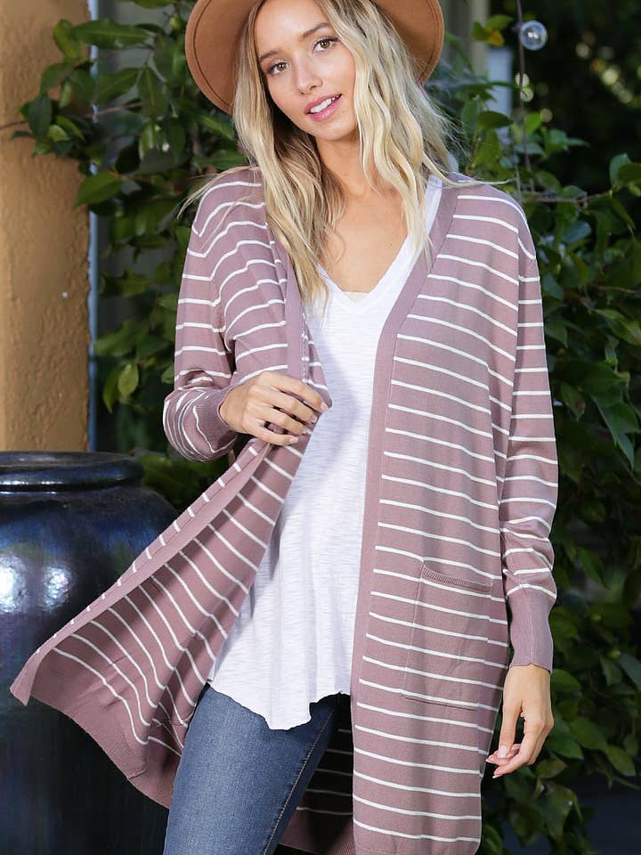 CASACO DE MALHA COMPRIDA COM BOLSO por atacado de LA Wholesale