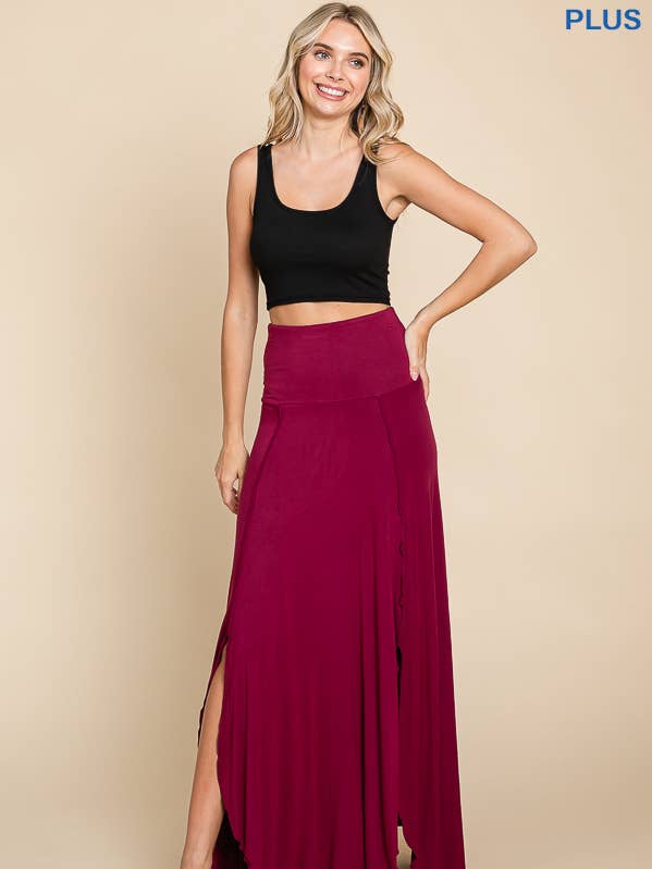 CBA1774X - JUPE MAXI HIGH & LOW PEEKABOO pour la vente par Culture Code