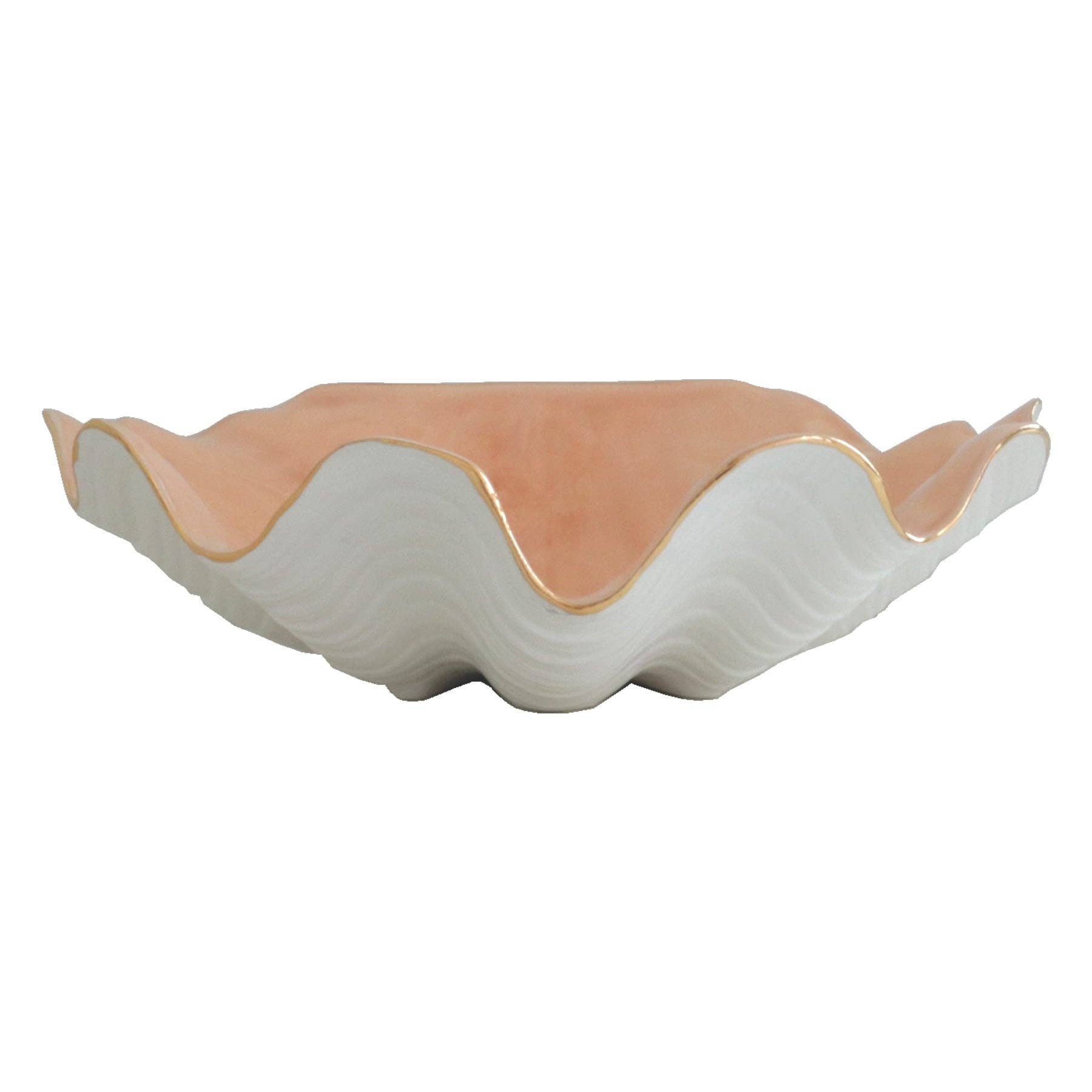 Lo Home | Ruby Clay - Wholesale Decorative Plate/Dish/Bowl - Clam Shell Bowl with 22K Gold Accent6