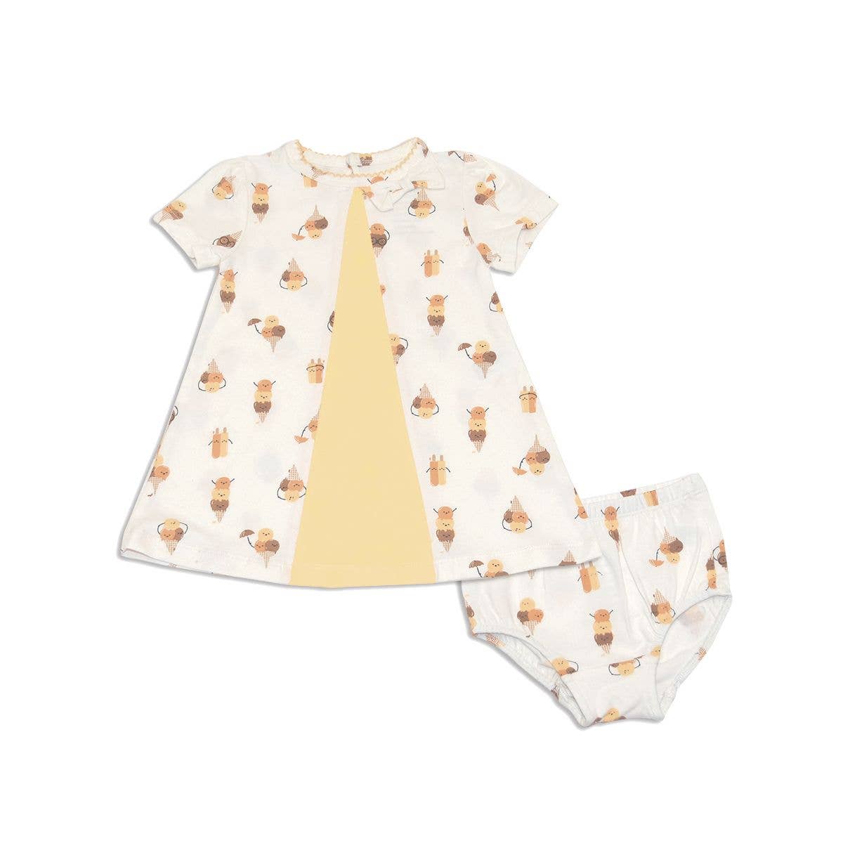 Estampado Icy Pals Vestido columpio de algodón orgánico con bloomer de venta al por mayor en Faire0