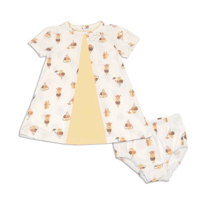 Estampado Icy Pals Vestido columpio de algodón orgánico con bloomer de venta al por mayor en Faire0