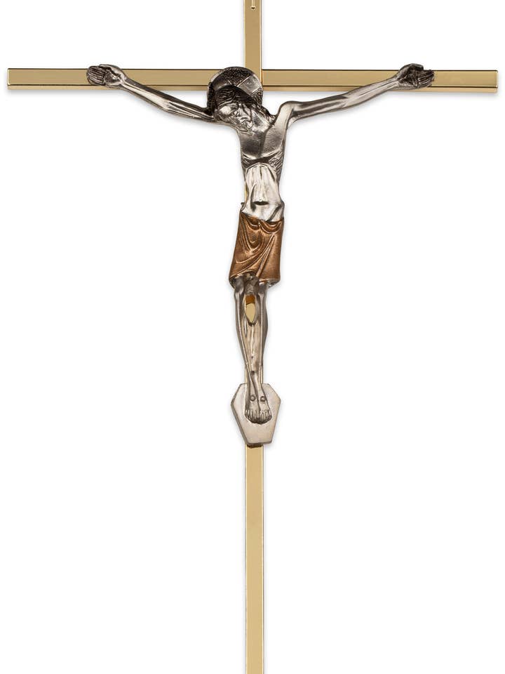 10" Crucifix-Metal-Gold-2Tone for wholesale by H.J. SHERMAN COMPANY, INC.