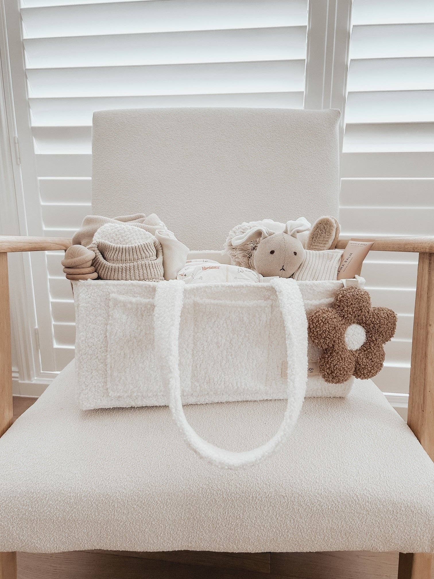 Petite + Co - Wholesale Diaper Caddy - Baby - NAPPY CADDY ORGANISER - ALL TEDDY | SNOW2