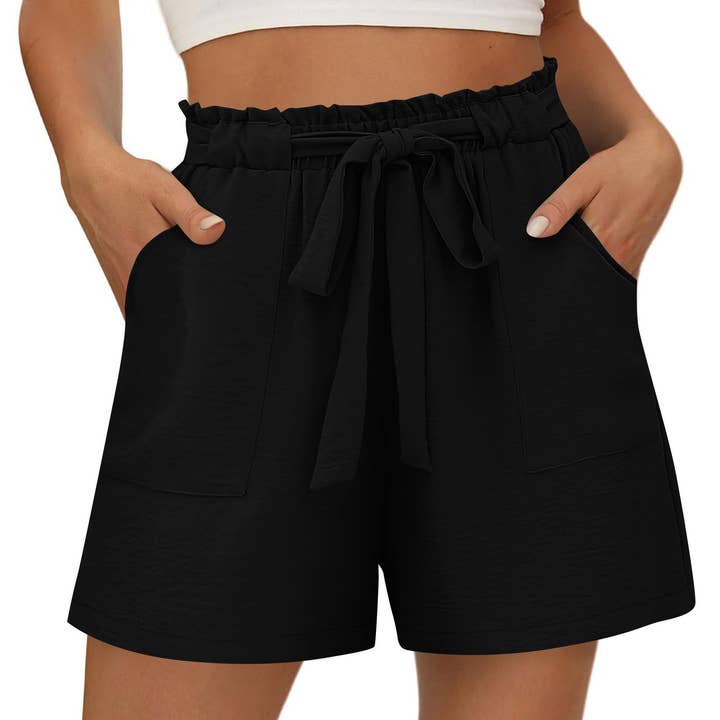 UNISHE - Wholesale Shorts - Women's - Summer Elastic Waist and Drawstring Casual Shorts ZK28910