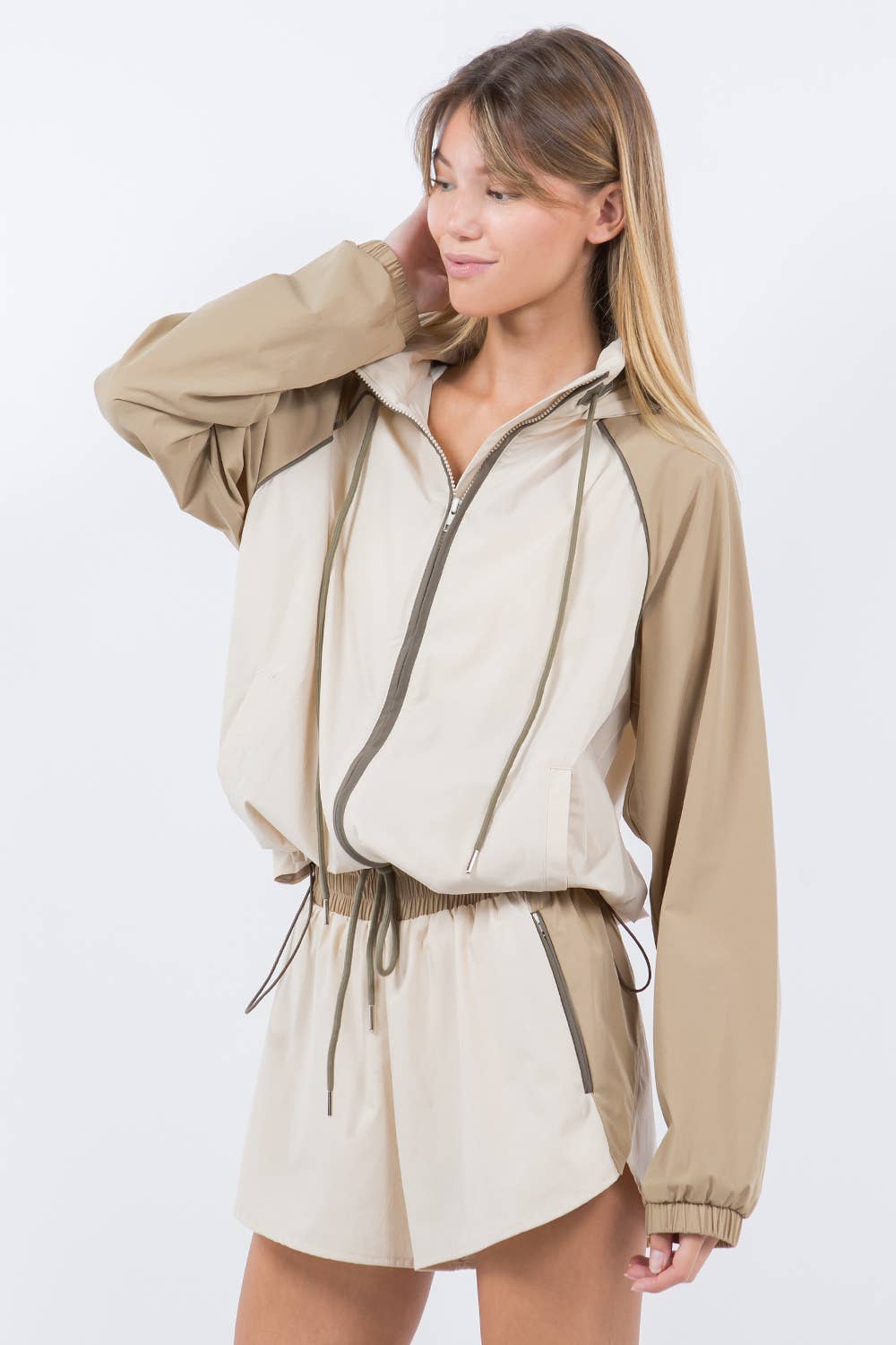 Whiteroom+Cactus - Wholesale Windbreaker - Women's - ZIP UP COLOR BLOCK WINDBREAKER11