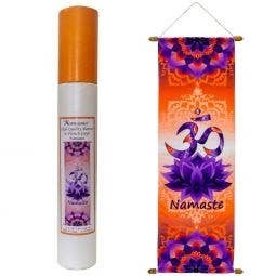 Green Tree - Wholesale Meditation Supplies - High Quality French Crepe Banner Namaste 36 X 90 Cms0