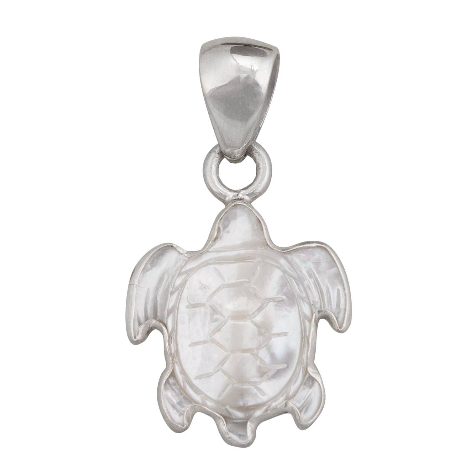 Charles Albert Inc - Wholesale Individual Charm/Pendant - Sterling Silver Mother of Pearl Sea Turtle Pendant0