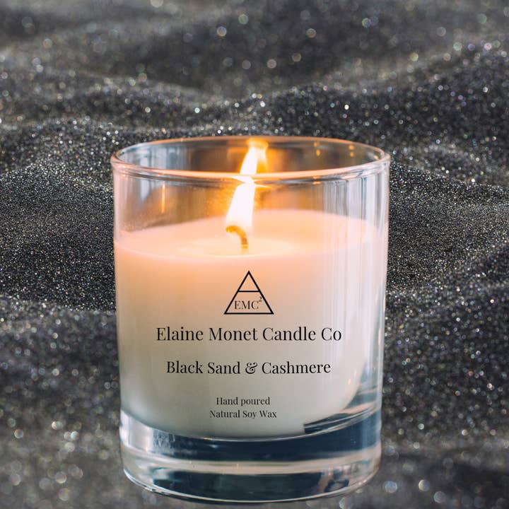 Elaine Monet Candle Co - Wholesale Jar/Filled Candle - Black Sand & Cashmere Soy Candle1