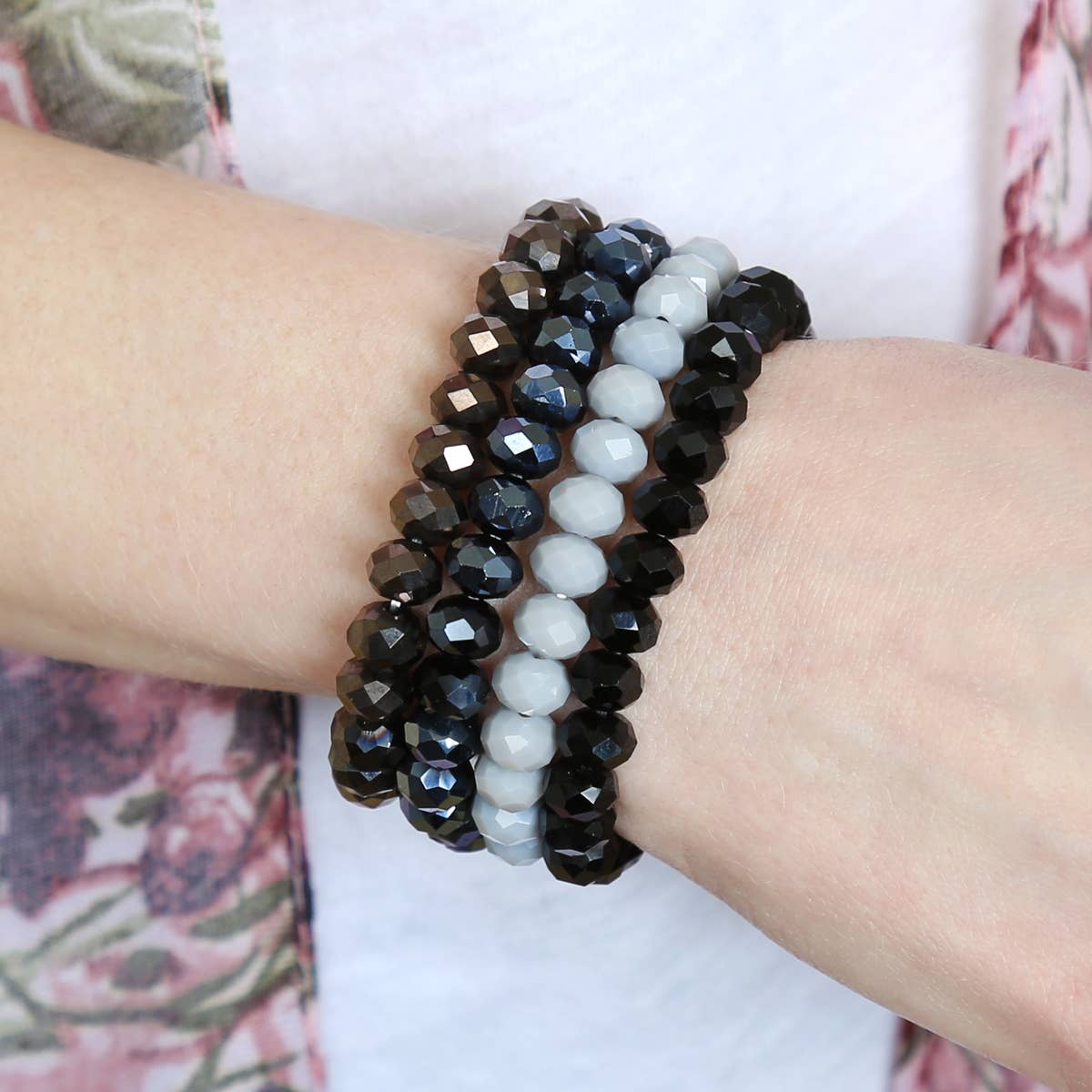 MYS Wholesale Inc - Vente Parures de bijoux - Bracelet extensible en perles de cristal à quatre lignes27