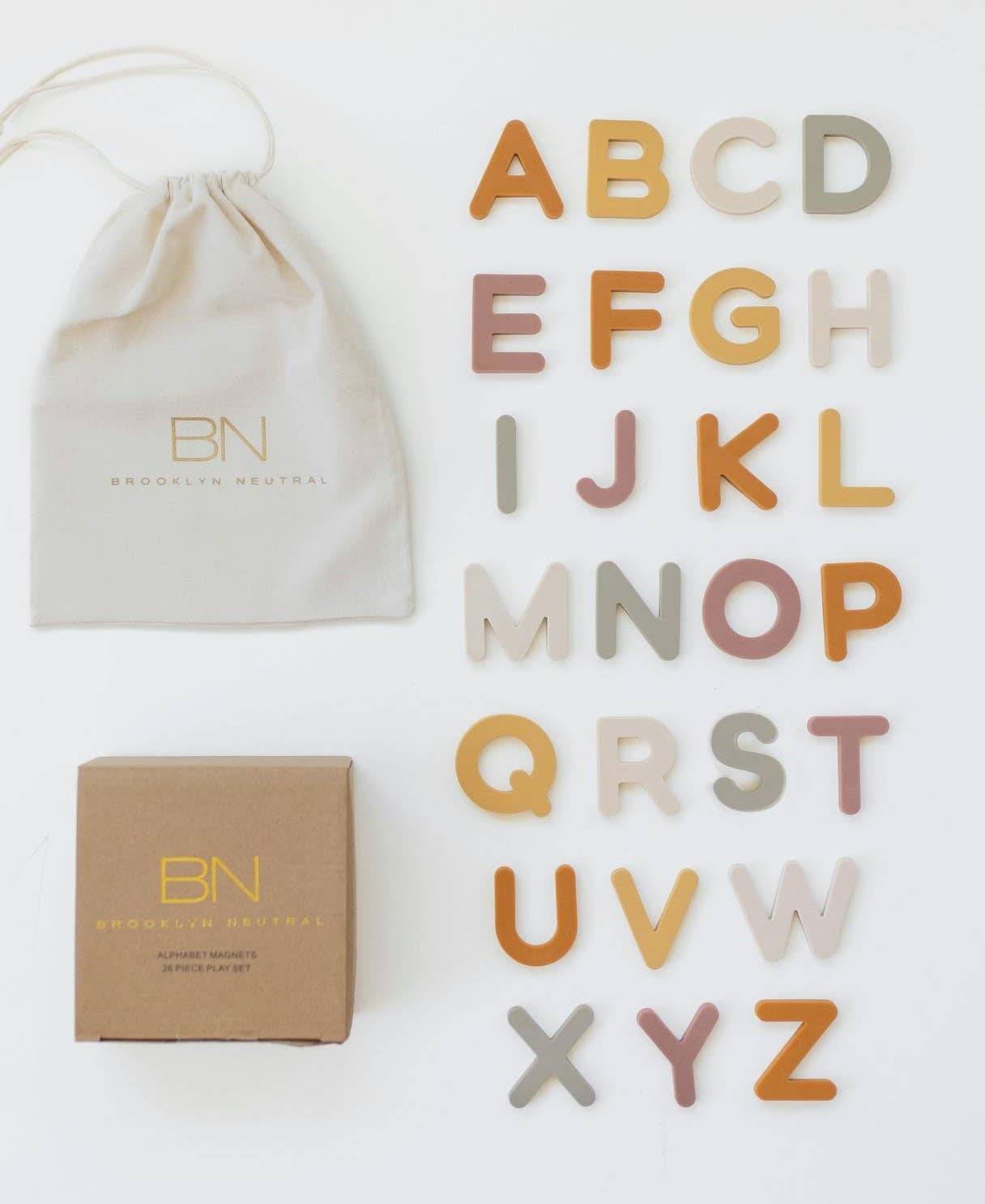 Brooklyn Neutral - Wholesale Magnet - Kids & Baby - Silicone Alphabet Magnets 26 Piece Set2