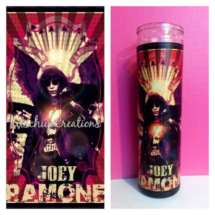 Joey Ramone Prayer Candle for wholesale by Kitschup Creations