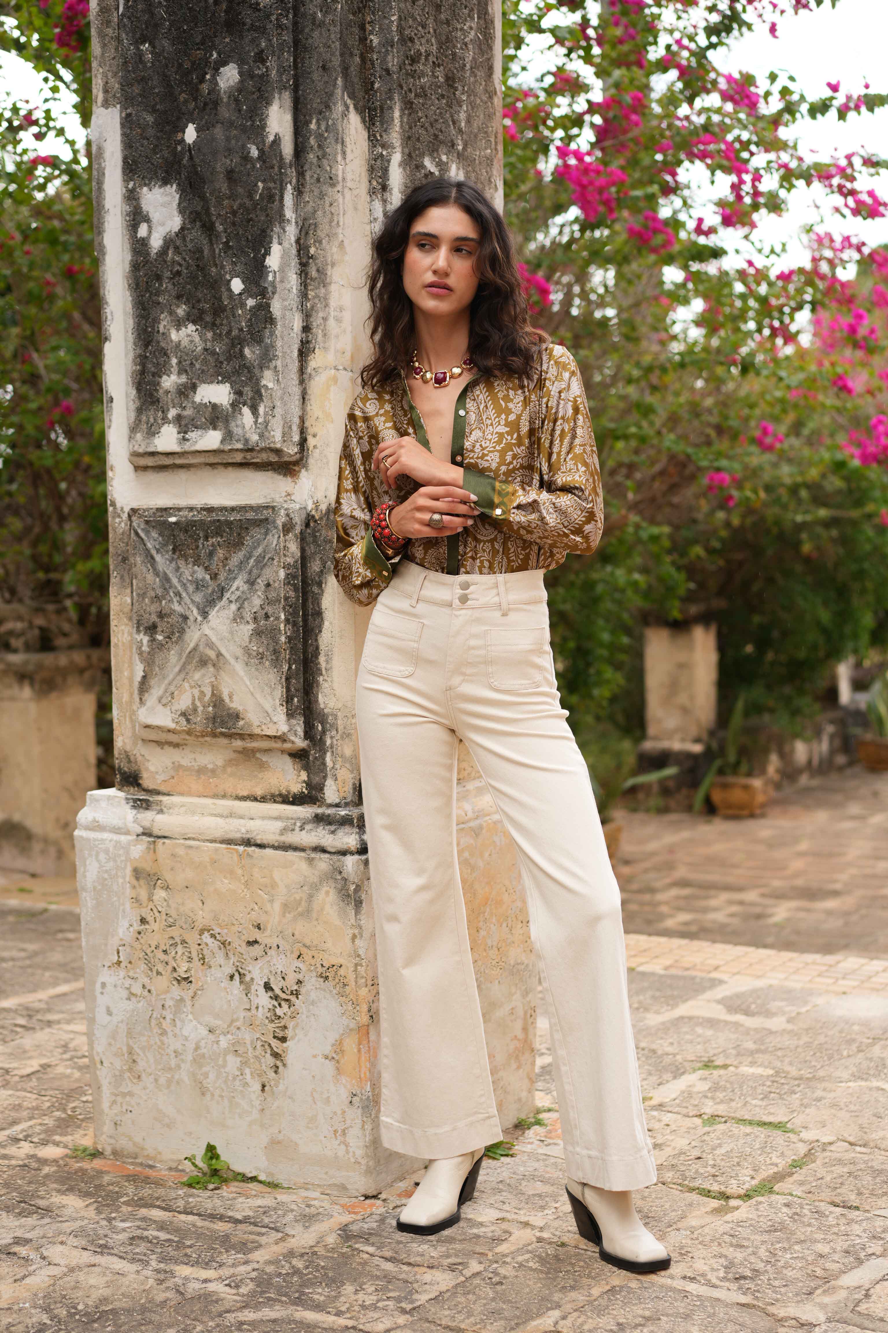 Oraije Paris – calças de ganga - Mulher por atacado – Elena flare jeans11