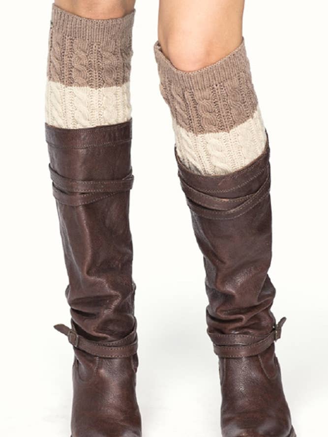Hana - Wholesale Boots - Women's - C.C Tow Tone Cable Knit Winter Boot Cuffs5
