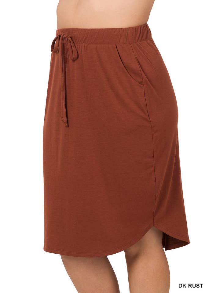 Vanilla Monkey - Wholesale Skirt - Women's - Plus Size Self Tie Tulip Hem Skirt With Side Pockets1