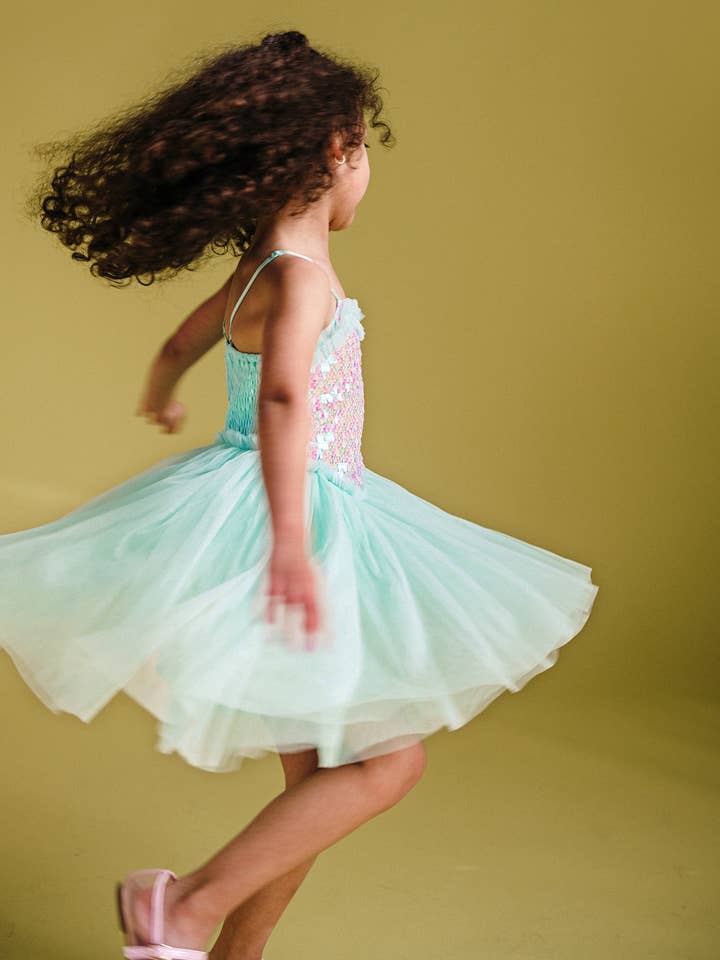 SHIMMER TULLE DRESS IN MINT for wholesale on Faire1
