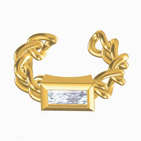 Boucle d'oreille à chaîne et à motif brillant pour la vente par Studdedheartz