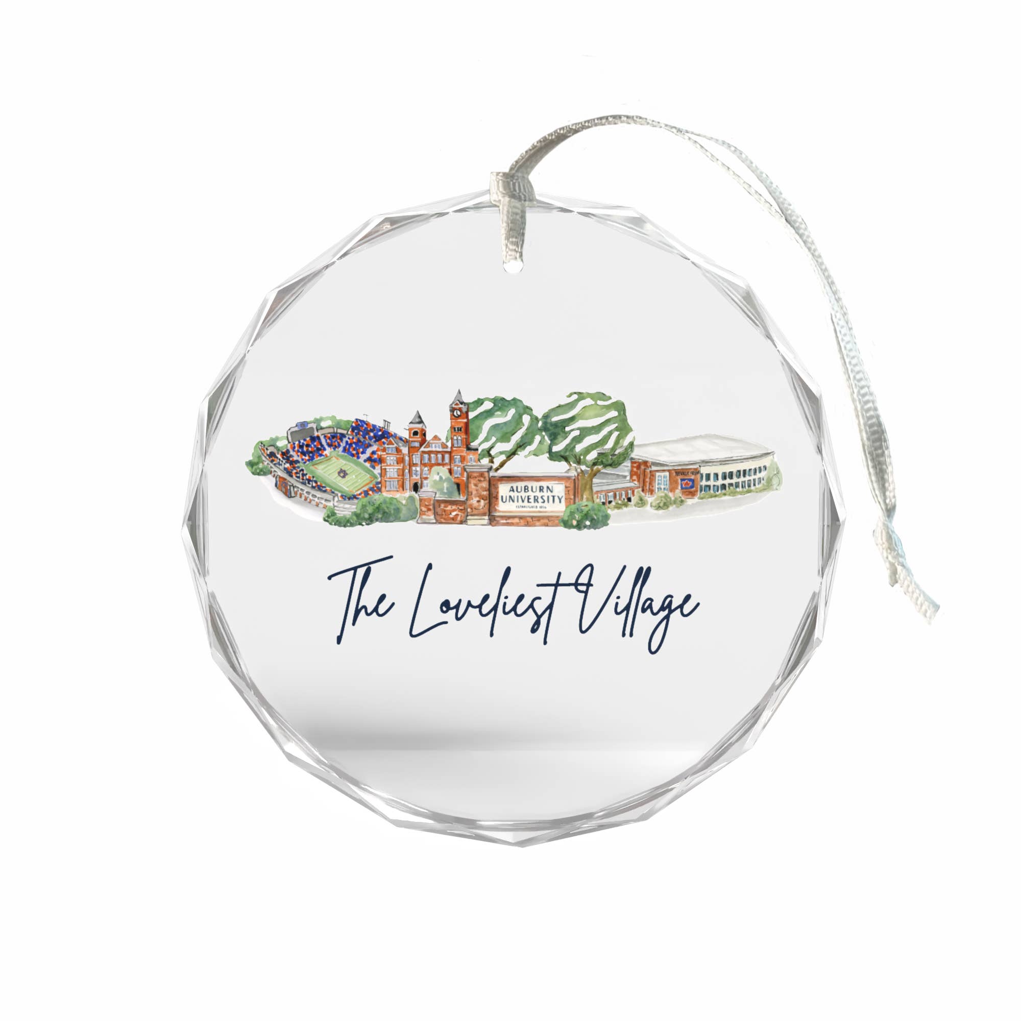 Valiant Gifts Inc - Wholesale Ornament - Auburn Landmark Glass Ornament