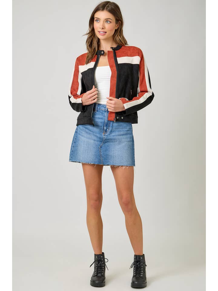 Mystree – wholesale Jacket – Women's – 60861 Color Blocked Moto Jacket14