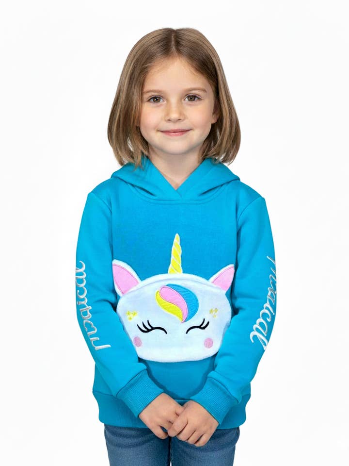 Felpa con cappuccio e tasca con cerniera unicorno S-XL per la vendita all'ingrosso da parte di Unik