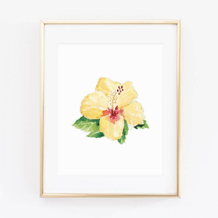 hibiscus art print for wholesale by emily lex studio