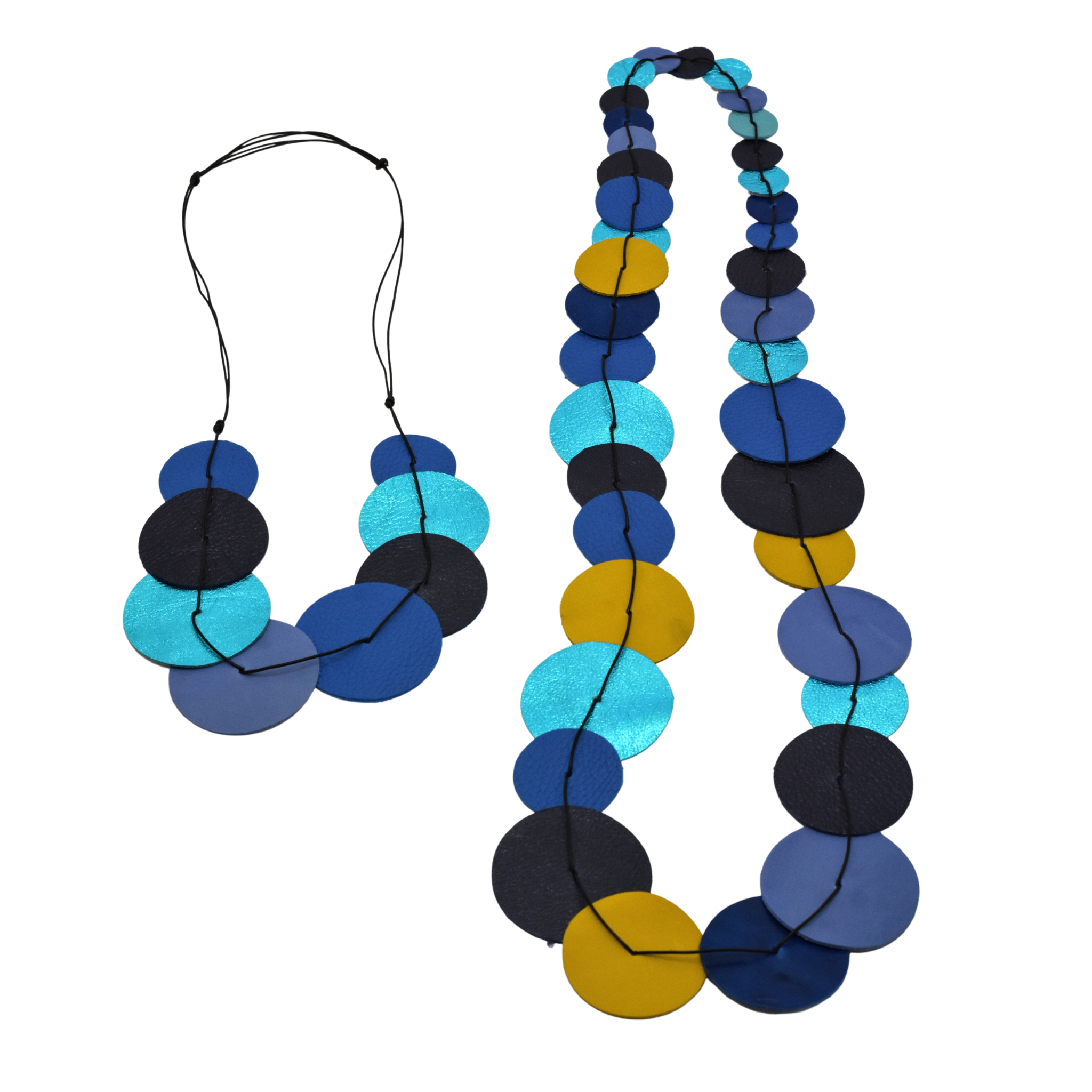 Pattern Gems - Wholesale Bib Necklace - Beach Necklace in Blue Tones2